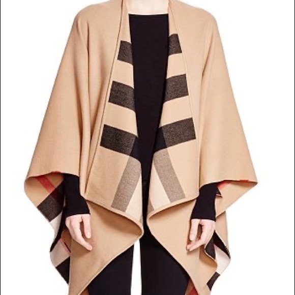 BNWT Authentic Burberry Charlotte Reversible Wool Cape Camel - Picture 11 of 11